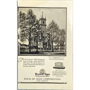 Rock Of Ages Corporation "Mark Every Grave" Vintage Print Ad 1926